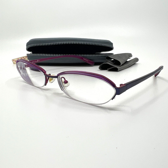 MIKLI M0626 Eyeglasses Half Rimless Frame Purple 52-17-134 H6410 - Picture 1 of 8